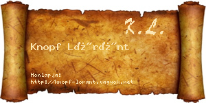 Knopf Lóránt névjegykártya