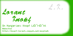 lorant knopf business card
